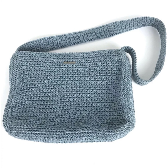 The Sak Handbags - The Sak Crochet Shoulder Purse Handbag Zip Blue